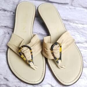 Italian shoe makers tan size 8.5 low heel sandals